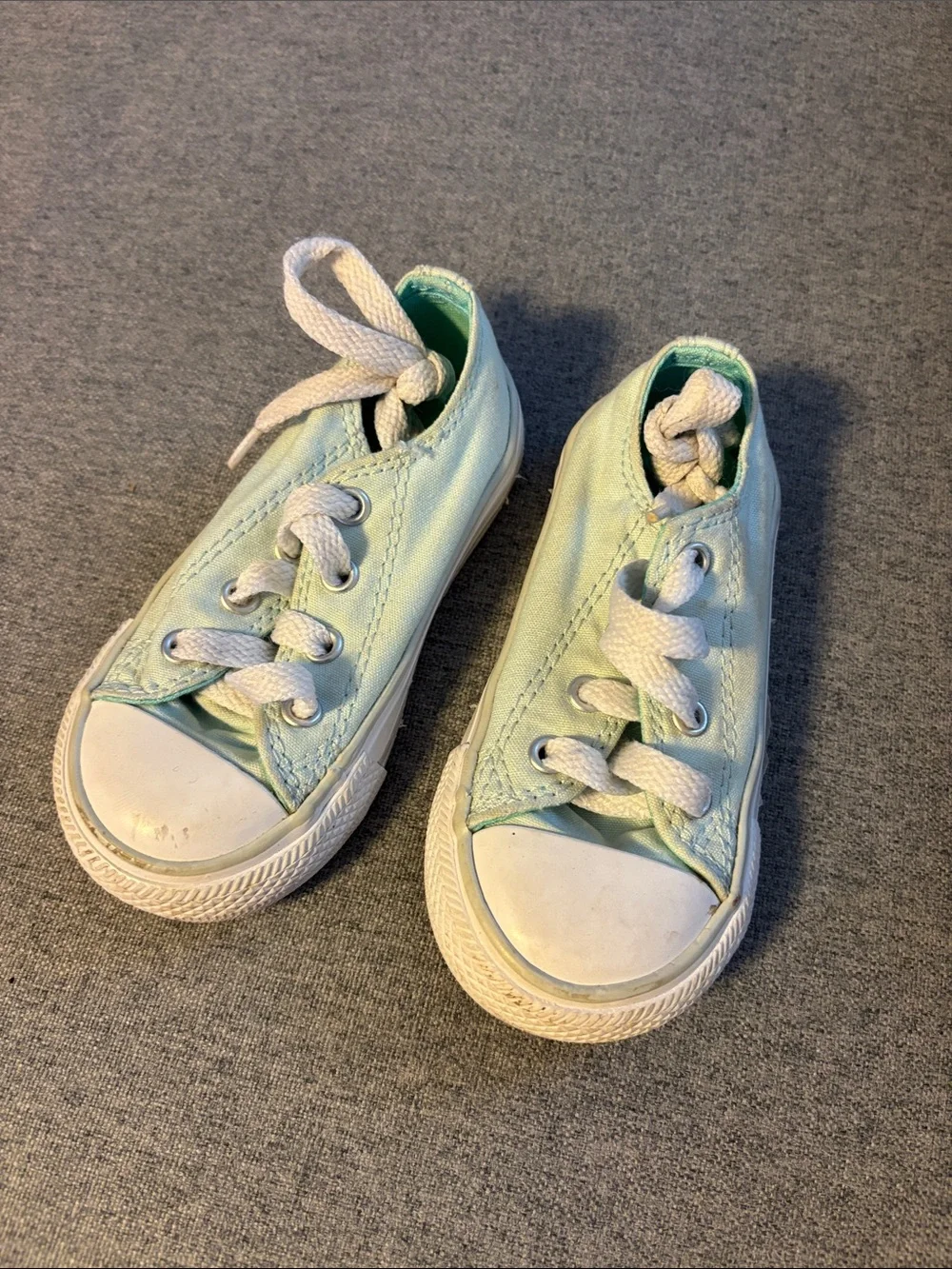 Converse Kids Mint Green Canvas Low-Top Sneakers